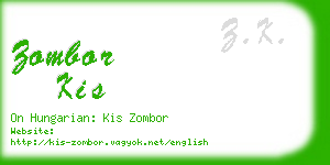zombor kis business card